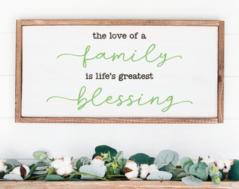 Love of a Family, Family Blessings, Blended Family, Our Family, Wedding Gift, Living Room Sign, Farmhouse Sign, Wood Sign, Gift for the Home