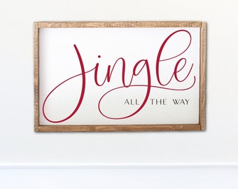 Jingle Bells, Vintage Christmas Decor, Jingle all the Way, Farmhouse Christmas, Custom Farmhouse Sign, Housewarming, Wood Sign, Wedding Gift