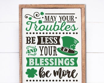 Irish Blessing Wood Sign: St Patrick's Day Farmhouse Decor