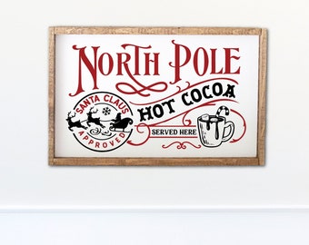 Hot Cocoa Sign, Christmas Decor, Christmas in July, Farmhouse Christmas Sign, Custom Farmhouse Sign, Housewarming, Wood Sign, Wedding Gift