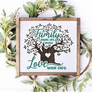 Family Tree, Family Love Sign, Family Love Decor, Living Room Sign, Spring Sign, Summer Sign, Farmhouse Sign, Wood Sign, Gifts for Home