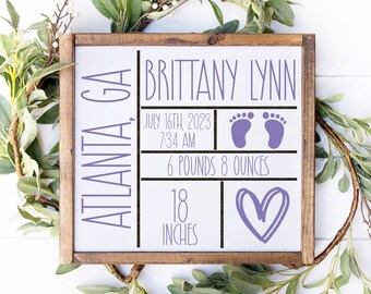 Letrero de madera de abedul personalizado para niña: decoración de habitación infantil rústica