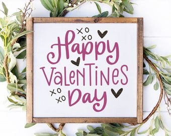 Happy Valentine's Day, Valentine's Day Decor, Heart Decor, Love Decor, Farmhouse Valentine Sign, Housewarming Gift, Wood Sign, Gift for Home