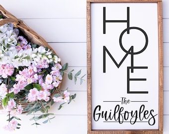 Personalized Family Name Sign, Custom Wood Sign, Living Room Wall Decor, Farmhouse Sign, Custom Farmhouse Sign, Housewarming Gift, Wood Sign