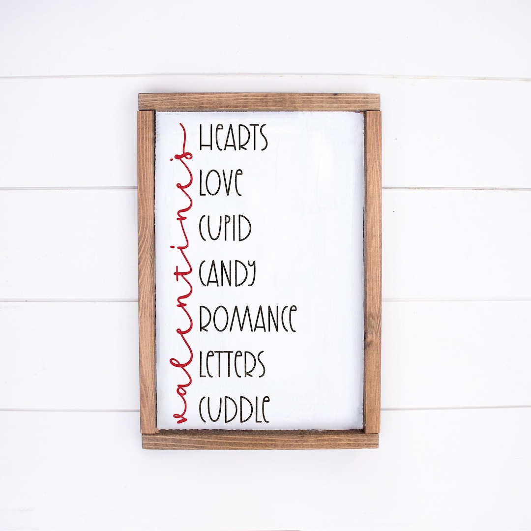 Valentine's Day Word Art, Valentine Decor, Heart Decor, Word Art Sign ...