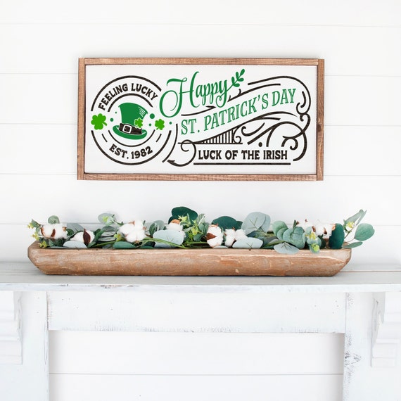 Luck of the Irish, St Patrick's Day Decor, Irish Decor, Living Room Sign,  Custom Farmhouse Sign, Wood Sign, Gift for the Home, Wedding Gift 