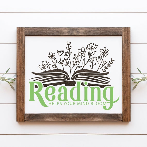 Reading Grows Your Mind, Reading Decor, Library Decor, Teacher Decor, Classroom Sign, Gift for Teacher, Class Decor, Farmhouse Gift for Home