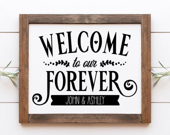 Wedding Sign, Wedding 2022, Welcome to Our Forever, Just Married, Farmhouse Sign, Custom Farmhouse Sign, Housewarming Gift, Wood Sign