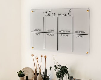 chore chart husband and wife Acrylic GOLD to do list For Wall II Dry Erase Board Family Planner Personalized Note Board with marker 2023 Monthly and Weekly Calendar
