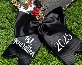 Custom Graduation Bow for Cap - Personalized with Your Design 2025 - Class of 2025 - Flower Graduation Cap Design - Handmade