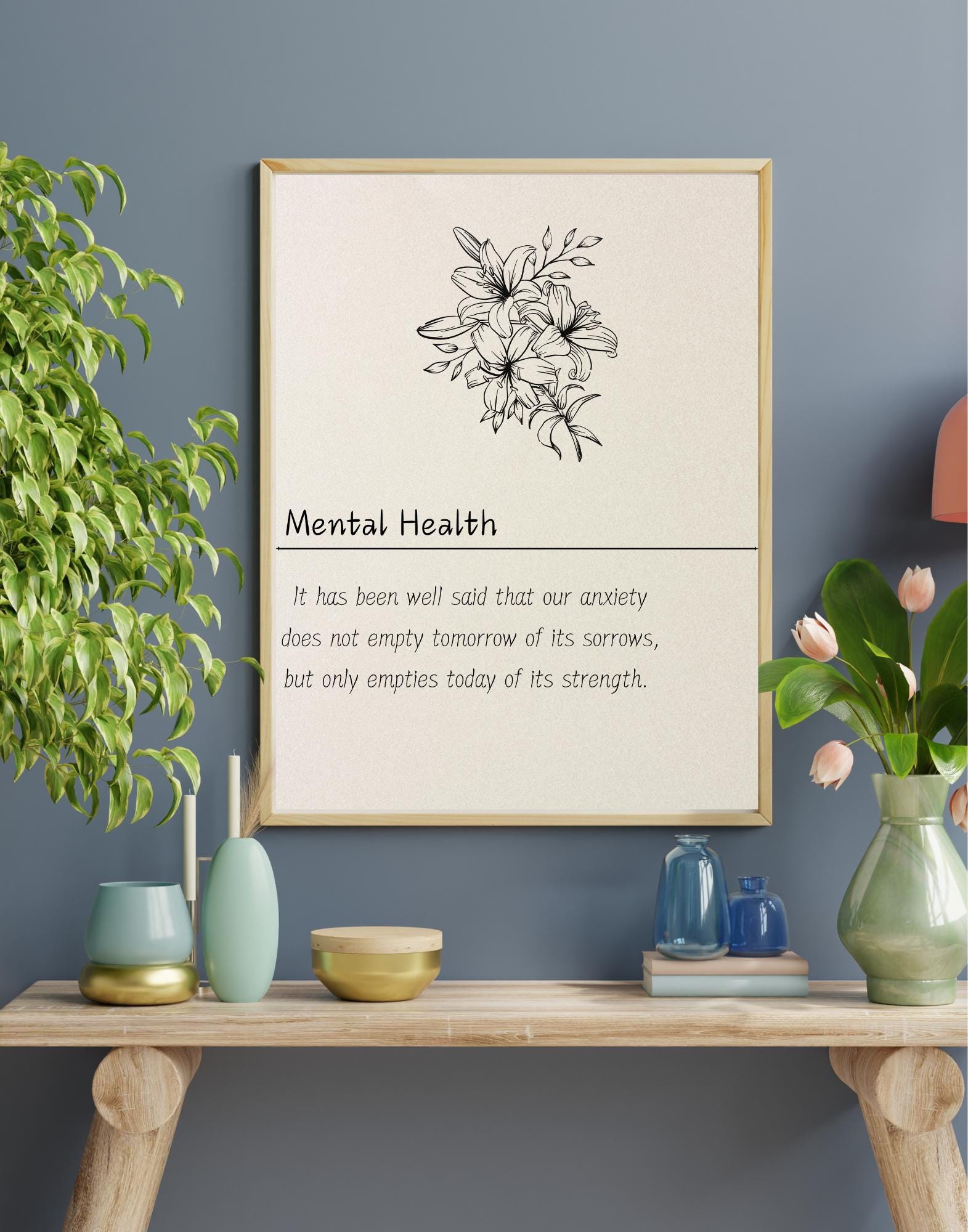 Digital Mental Health Affirmation Wall Art - Etsy