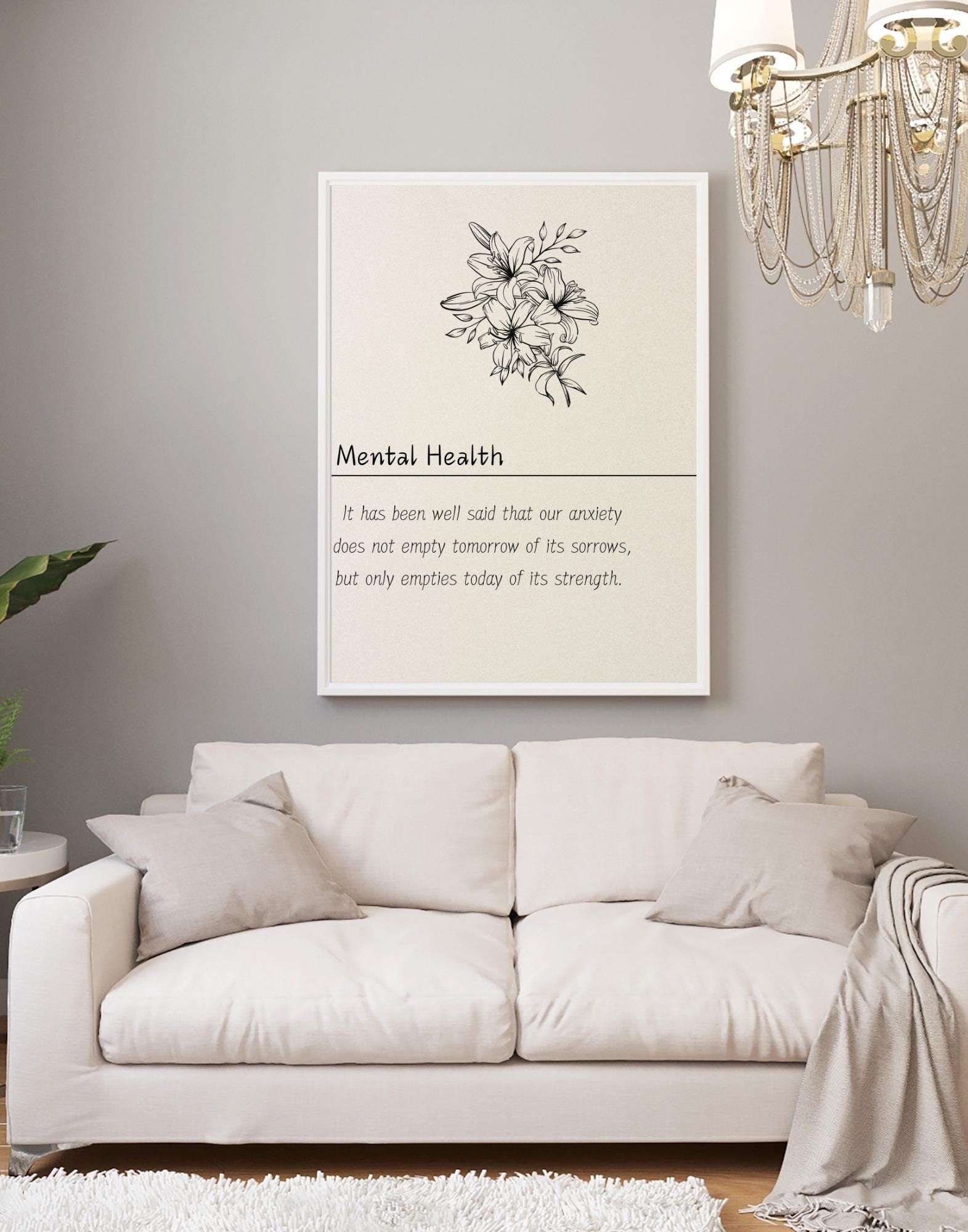 Digital Mental Health Affirmation Wall Art - Etsy