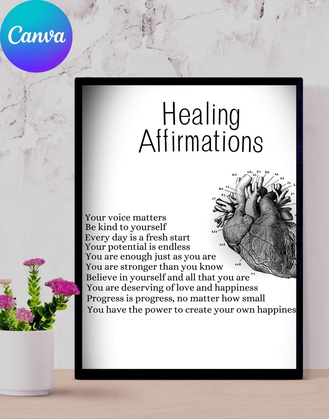 Healing Affirmations Wall Art - Etsy