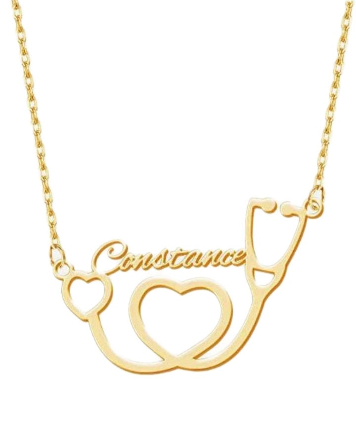 Custom Stethoscope Necklace Stethoscope Heart Modern Necklace Etsy