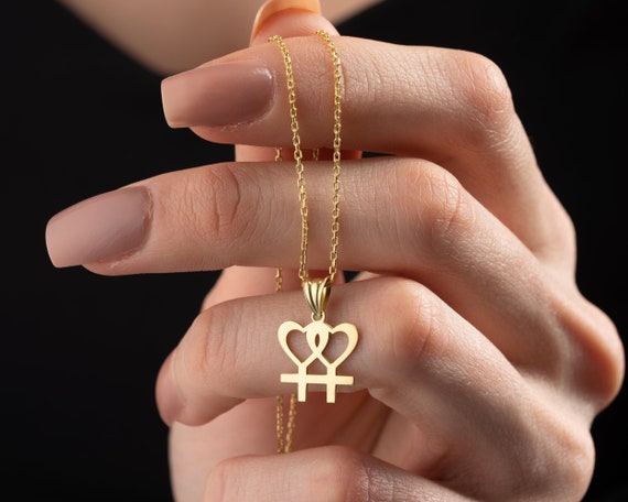 Lesbian Necklace Double Venus Necklace Lesbian Jewelry Pride