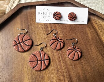 Realistic Basketball Earrings, Handmade polymer clay dangles, hypoallergenic stainless steel sport fan, basketballs perfect for game day!