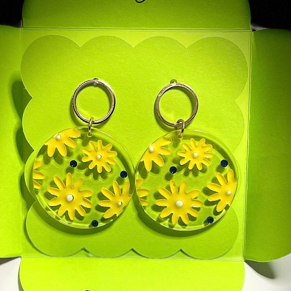 Pendientes Yellow flower splash