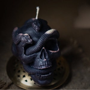 Snake Bleeding Skull Candle/ Spooky Candle / Halloween Candle-Party Gift Candle / Medusa