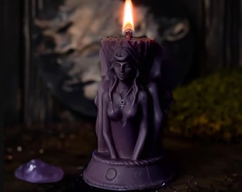 Kerze Dreifalt Göttin Jungfrau, Mutter und Crone, Triune, Pagan, Wicca, Mond, Altar, Rituale, Hexerei