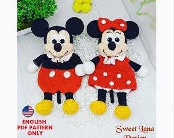 Set 2 in 1 crochet Mice Lovey Pattern, Crochet PATTERN Baby Lovey Toy, Security blanket, Comforter, Mouse lovey