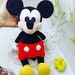 Handmade Crochet Big Ear Mouse Toy in Blue Jumpsuit main image 0