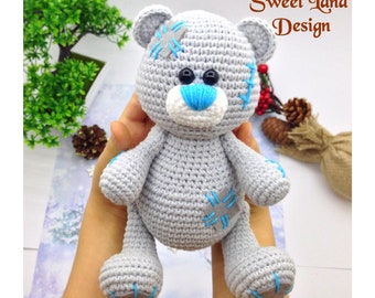 Crochet bear pattern, Bear pattern, Bear Nursery Decor, plush bear pattern, crochet bear toy