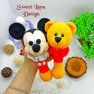 Crochet PATTERN Baby Rattle, Mouse rattle, bear nursery decor, Newborn toy pattern, Crochet baby rattle
