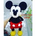 Handmade Crochet Big Ear Mouse Toy in Blue Jumpsuit main image 1