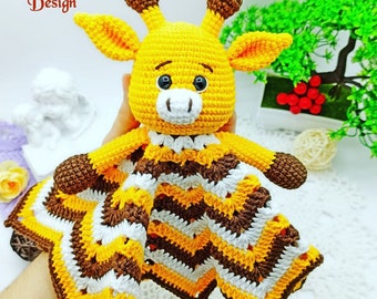 Crochet Lovey Pattern, Crochet PATTERN Baby Lovey Toy, Security blanket, Comforter, cute Giraffe lovey