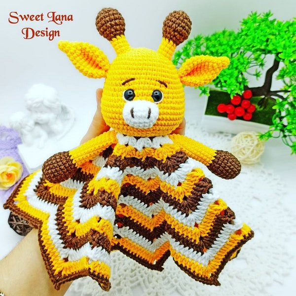 Crochet Lovey Pattern, Crochet PATTERN Baby Lovey Toy, Security blanket, Comforter, cute Giraffe lovey