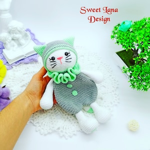 Crochet Lovey Pattern, Crochet PATTERN Baby Lovey Toy, Security blanket, Comforter, cute Cat lovey