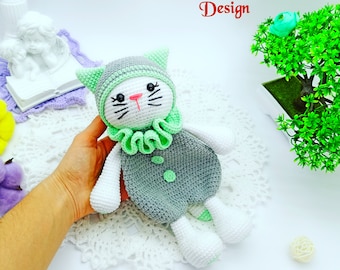 Crochet Lovey Pattern, Crochet PATTERN Baby Lovey Toy, Security blanket, Comforter, cute Cat lovey