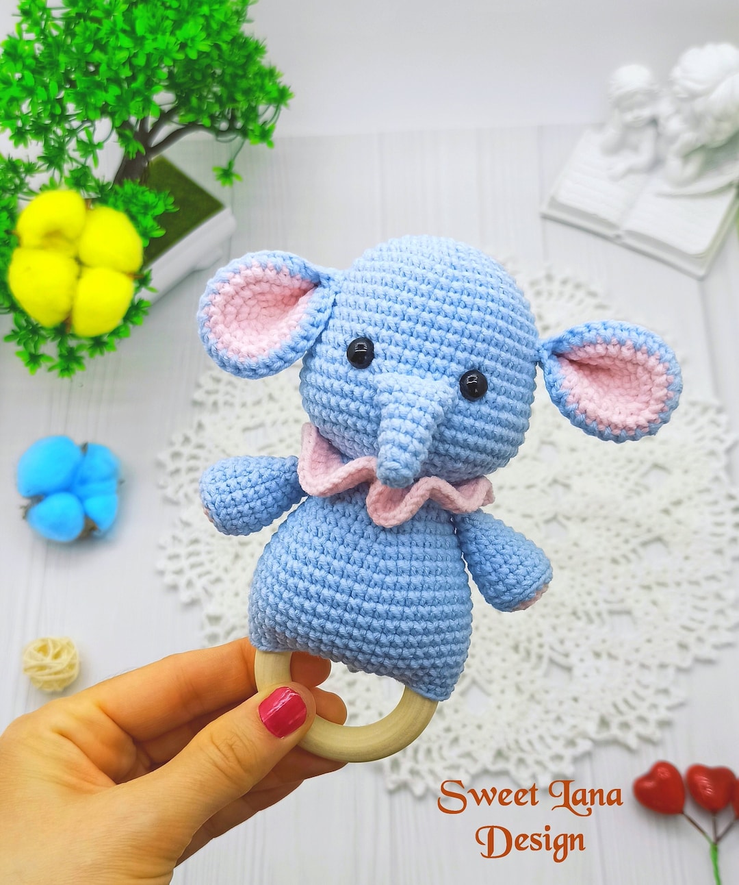 Crochet PATTERN Baby Rattle, Elephant Rattle PATTERN, Newborn Toy Pattern, Teether, Crochet Baby