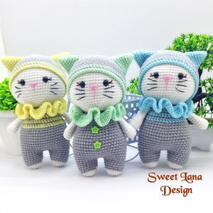 Crochet cat pattern, cat stuffed animal, amigurumi cat pattern