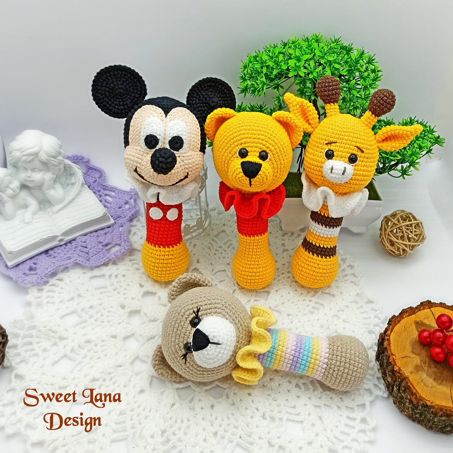 Crochet PATTERN Baby Rattle, Mouse Rattle, Giraffe Rattle, Bear Rattle ...