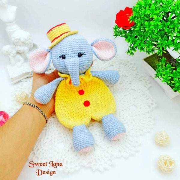 Crochet Lovey Pattern, Crochet PATTERN Baby Lovey Toy, Security blanket, Comforter, cute Elephant lovey