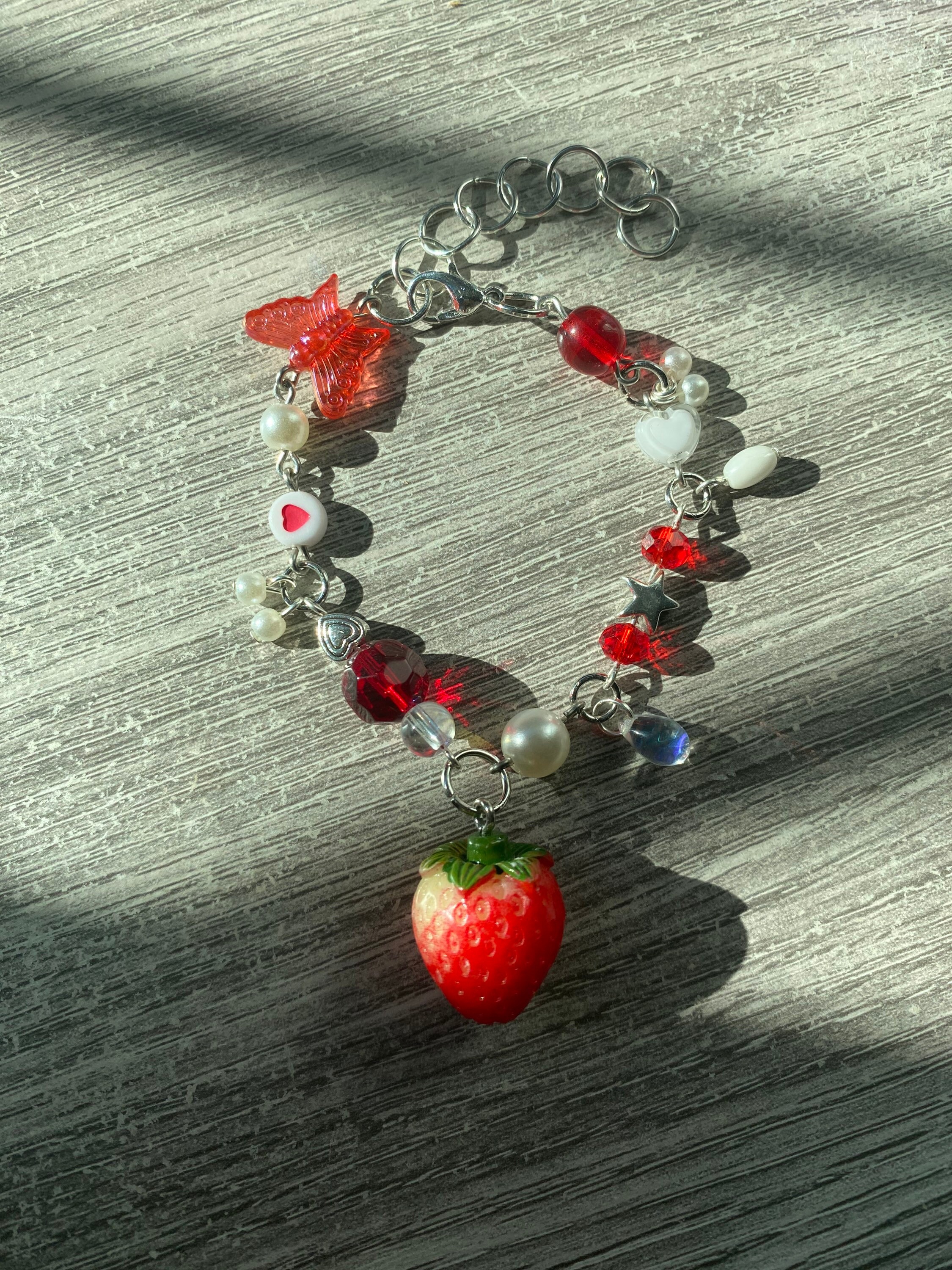Strawberry charm bracelet deals