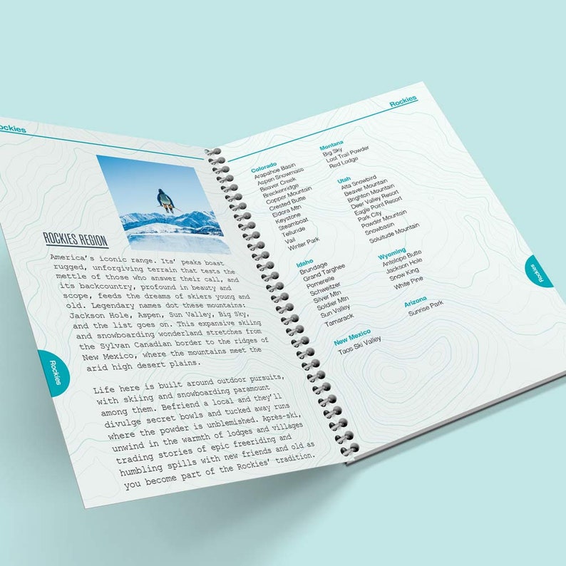 Ski Snowboard Journal and Resort Guide Etsy