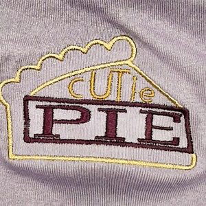 Machine Embroidery Digital Design Cutie Pie Baby Onesie PES + More