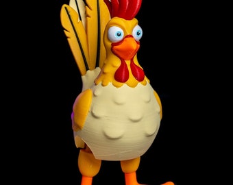 Articulated Rooster Figurine: Full Color or Mono Color