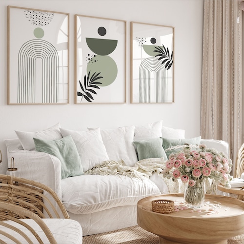 Sage Green Wall Art Set of 3 Prints Botanical Prints Plants Etsy UK