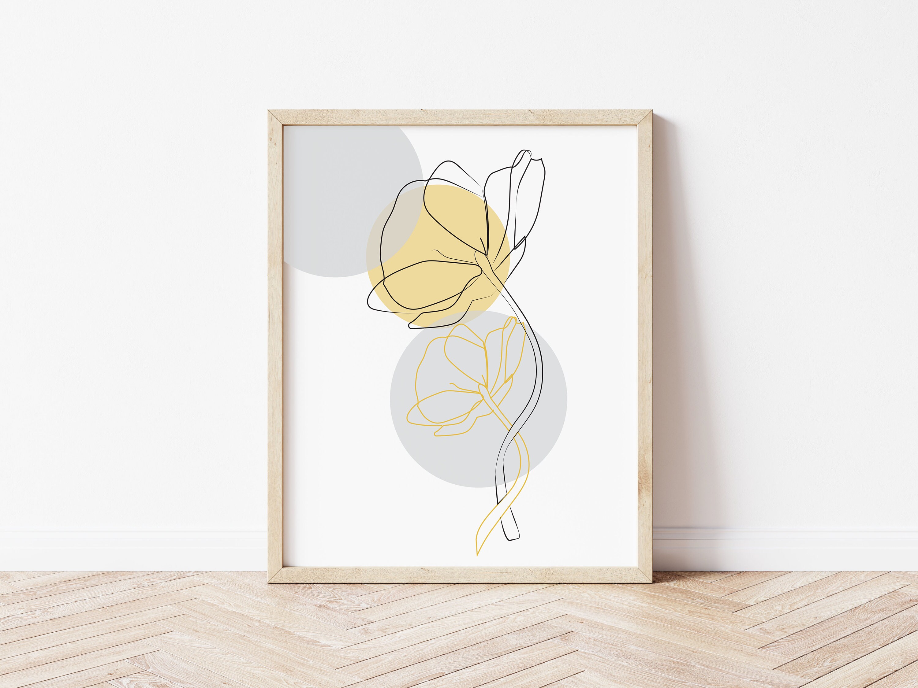 Yellow Wall Art Prints Yellow Grey Wall Prints Flower Wall Etsy