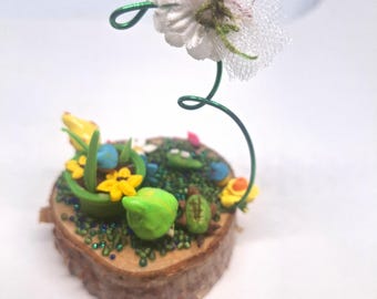 Miniature Fairy Garden Dollhouse Decor: Handmade Polymer Clay Gnomes