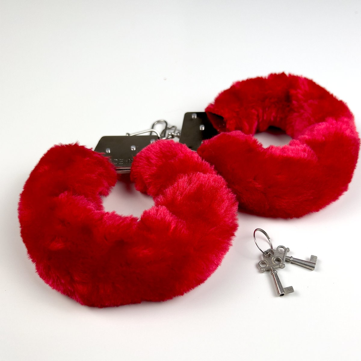 Metal Handcuffs Fluffy Blindfold With 2 Feathers for Fancy Dress and