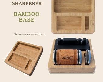 LavaRose Base per affilare lame rotanti in bambù - Supporto ecologico in puro legno per kit di affilatura lame rotanti, approvato FSC