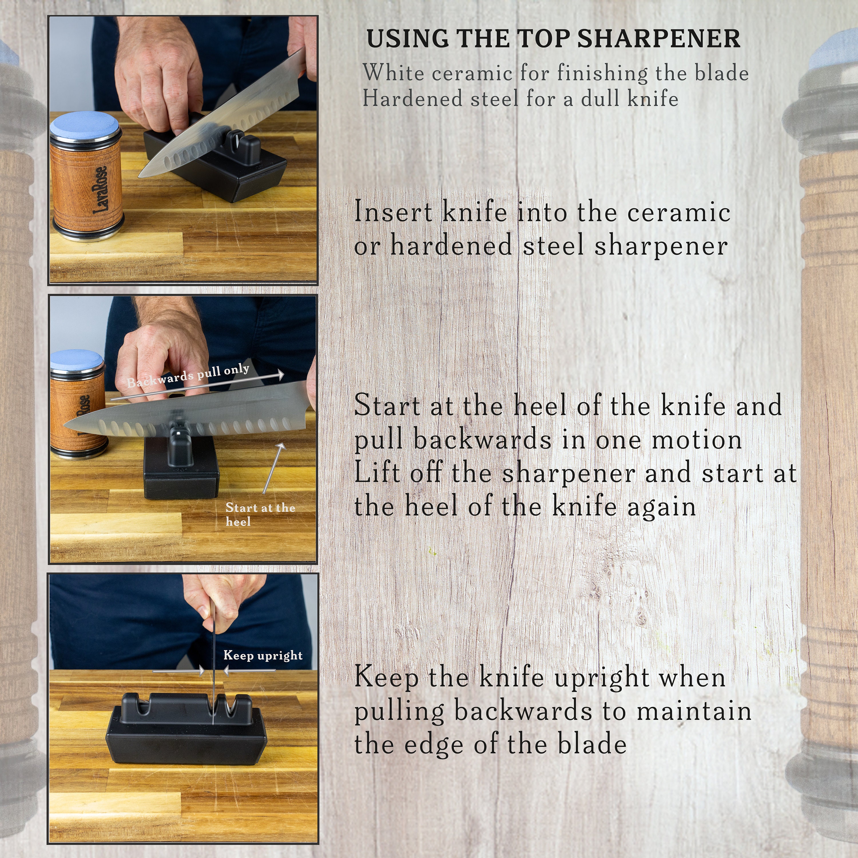 Sharpner Disc Lavarose Rolling Sharpener Kit, Diamond Steel, Magnetic Edge With ...