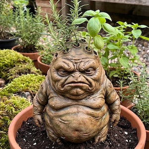 Vaso per piante di mandragora | Ornamento da giardino | Halloween | Fantasy | Hogwarts | Pianta magica | Regalo unico | Per esterni e interni | Decorazioni di Harry Potter