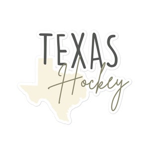 Texas Hockey vinyl sticker for water bottles, notebooks, cars, laptops