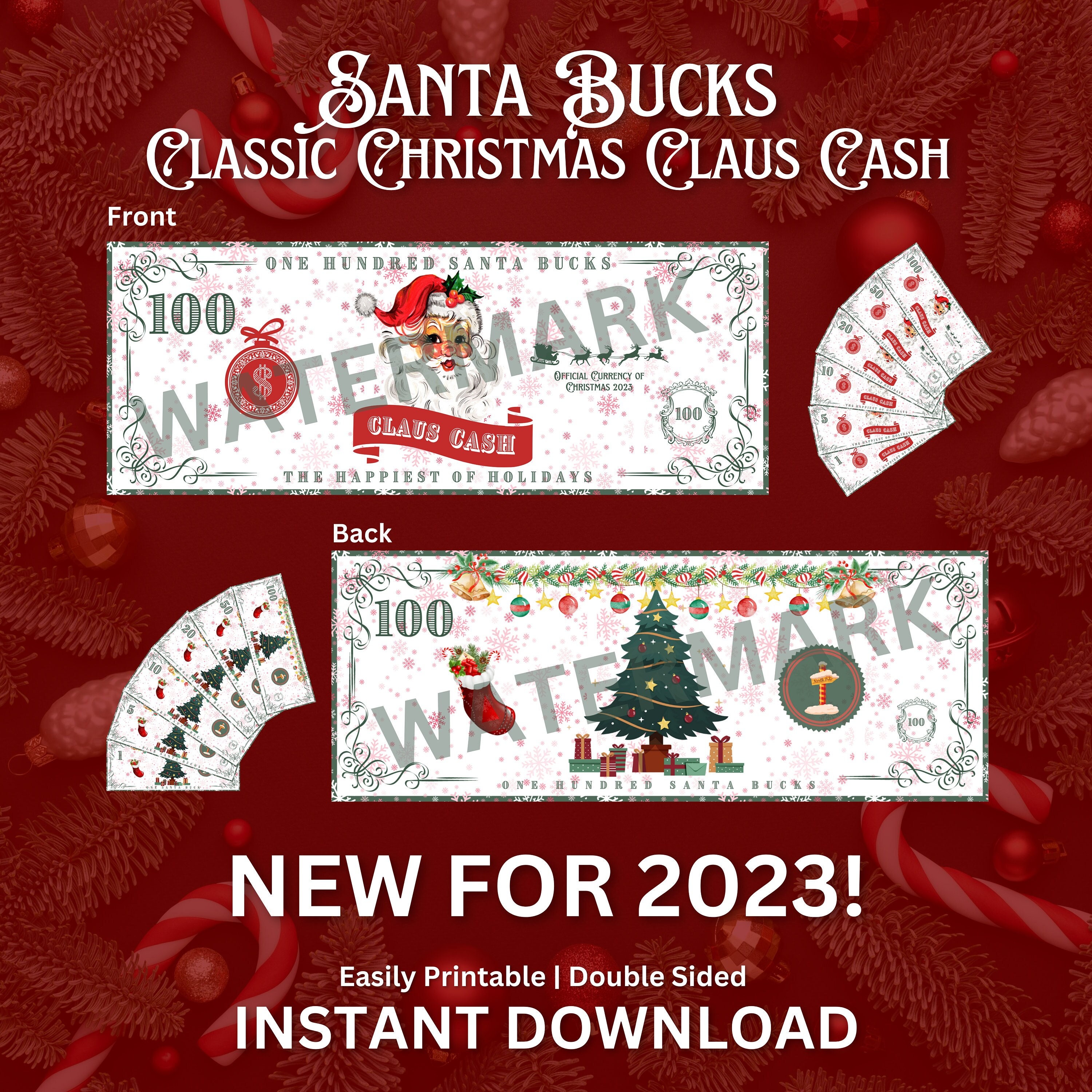 Printable Santa Bucks Christmas Cash Claus Cash Play Money Christmas Printable Santa Bucks Christmas Cash Claus Cash Play Money Christmas