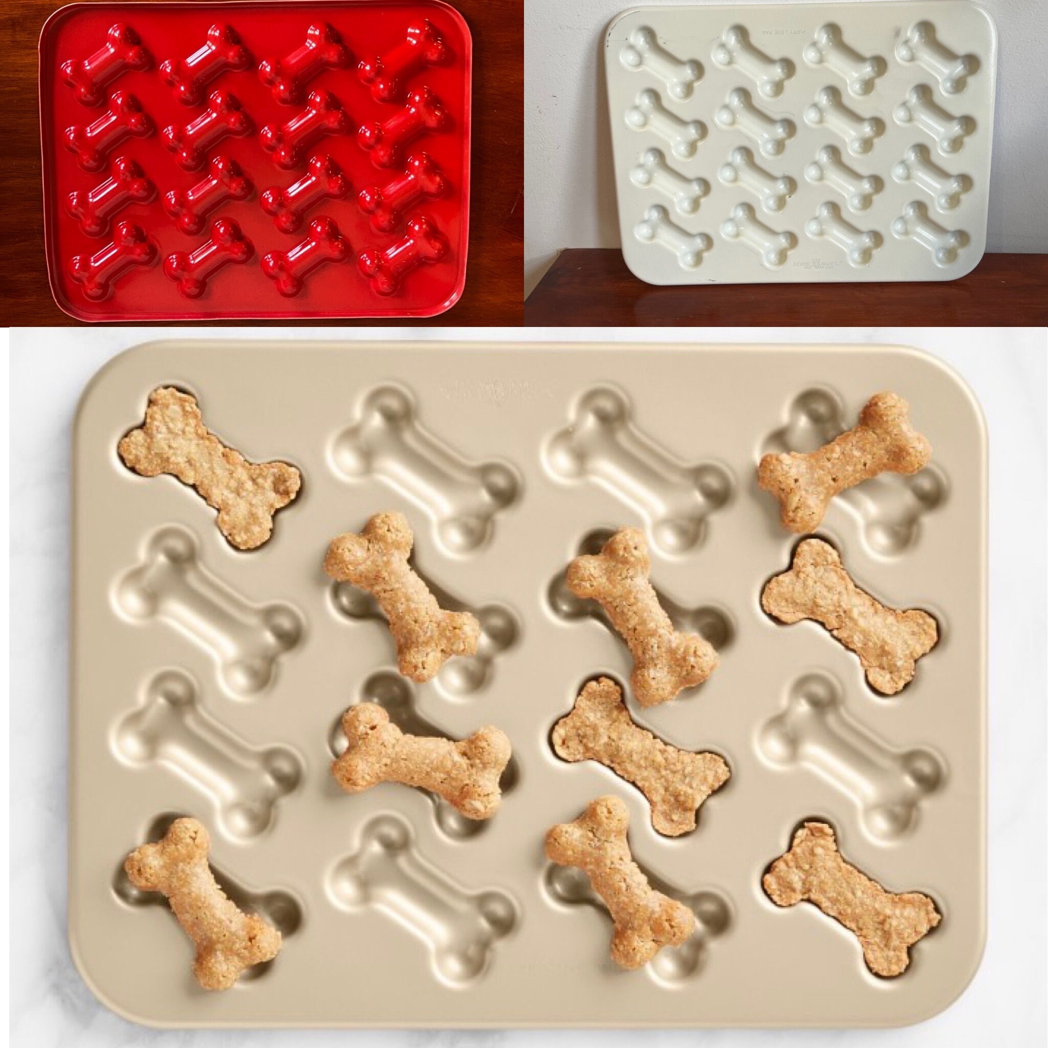 【中古】Nordic Ware Puppy Love Pan 2 Piece Puppy Love Treat Pan and Dog Treat Mix | Aluminum